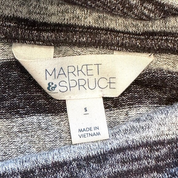 MARKET & SPRUCE Granita Striped Knit Sweater Dress‎ - Small - black, grey - cowl - Picture 7 of 7